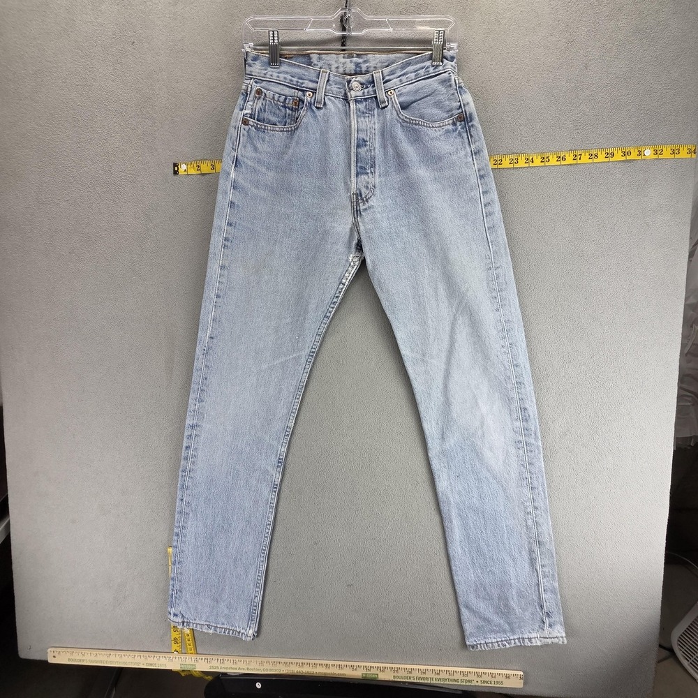 VTG Levis 501 Jeans Womens Blue Light Wash Straight Button Fly Made in USA 26x32